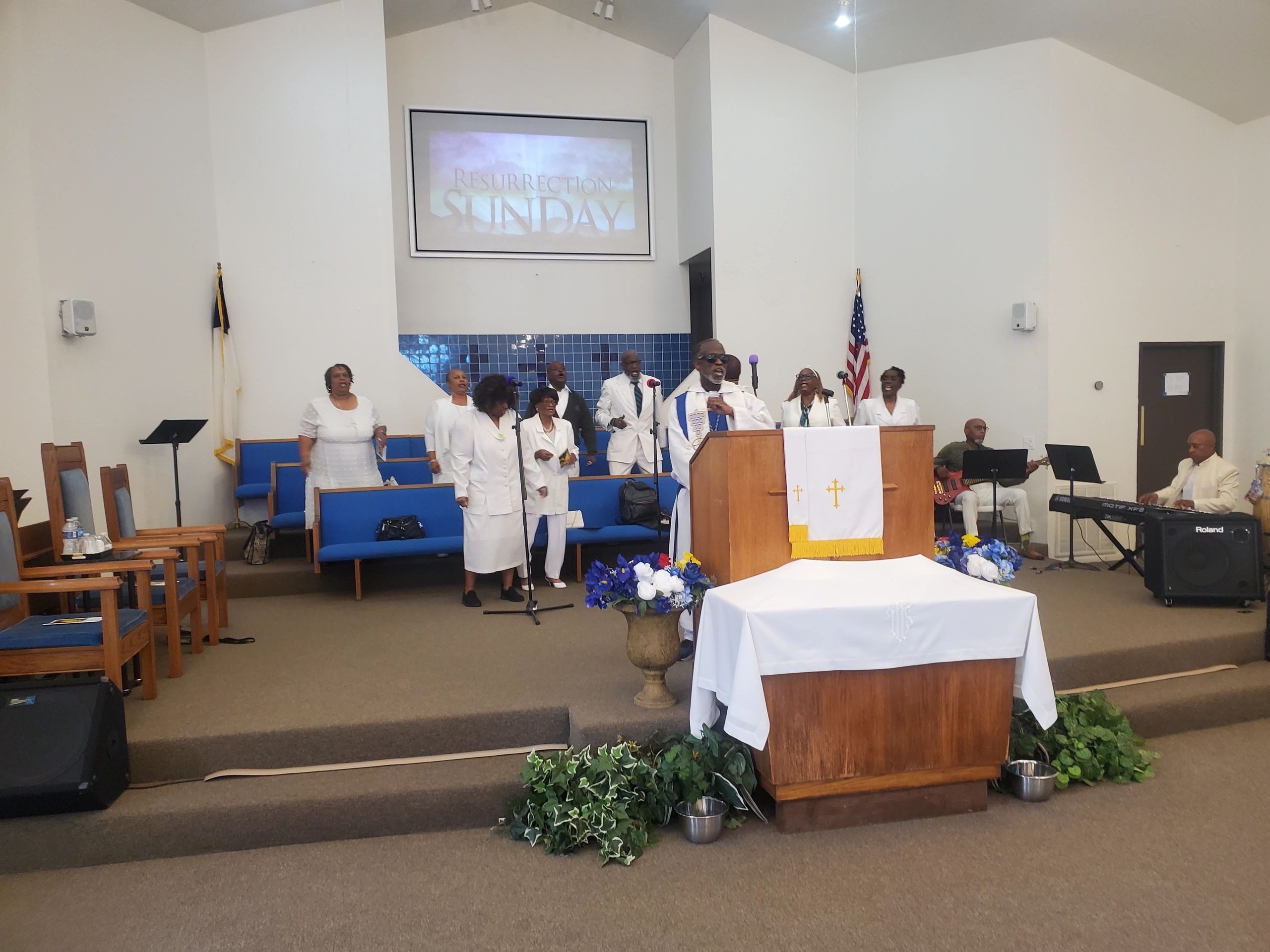 Church congregation in fellowship